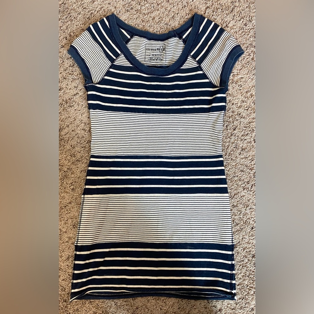 Free People We The Free Striped Navy and White Dress